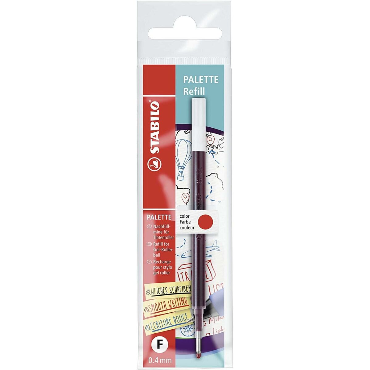 Rezerve pentru creion Stabilo Palette Fine Roșu 0,4 mm (10 Unități)