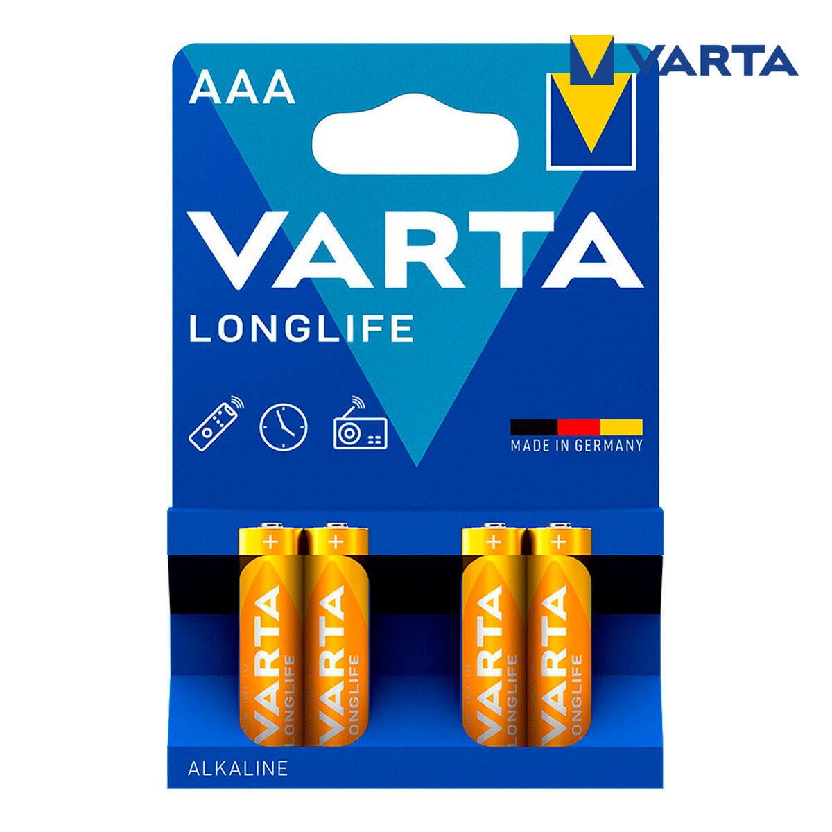 Baterii Alcaline Varta LongLife AAA (LR03) (4 Piese)