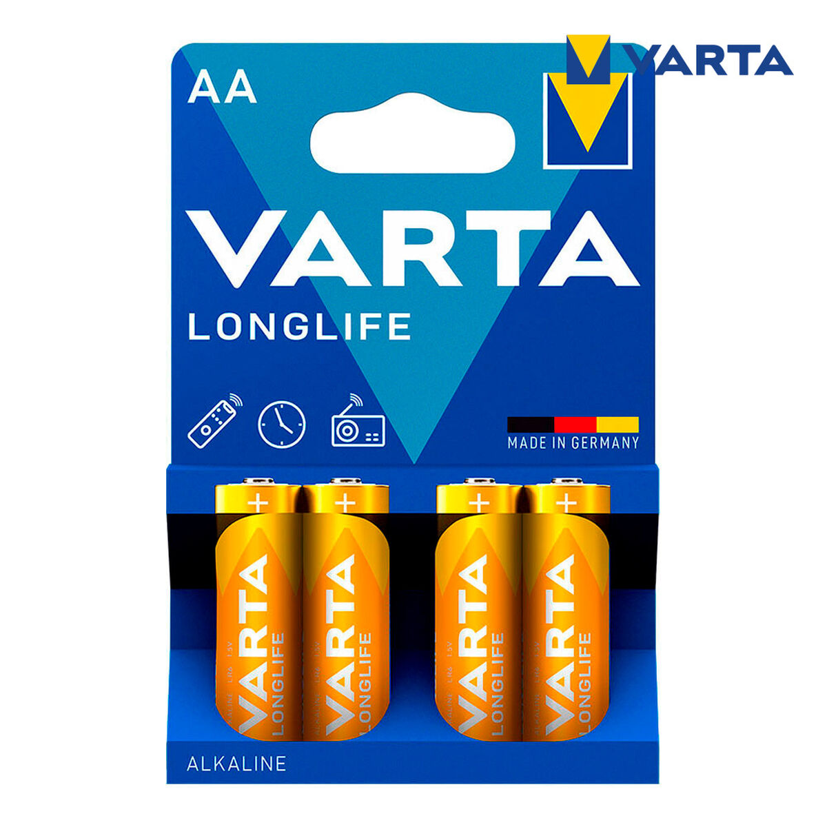 Baterii Alcaline Varta Longlife AA 1,5 V (4 Unități)