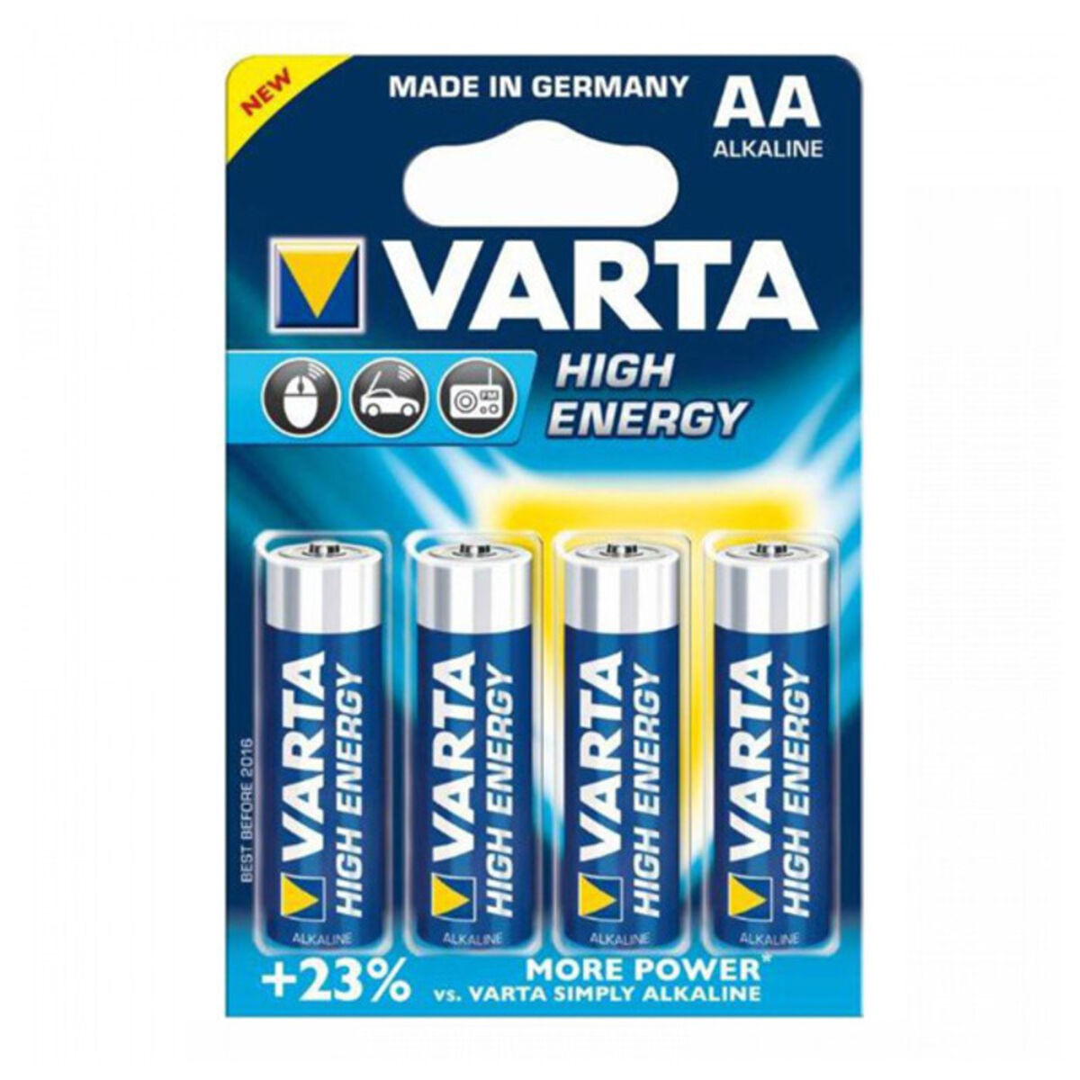 Baterie Alcalină Varta LR6 AA 1,5 V 2930 mAh High Energy (4 pcs) Albastru