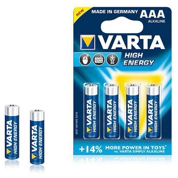 Baterie Alcalină Varta LR03 1,5 V AAA High Energy (4 pcs) Albastru