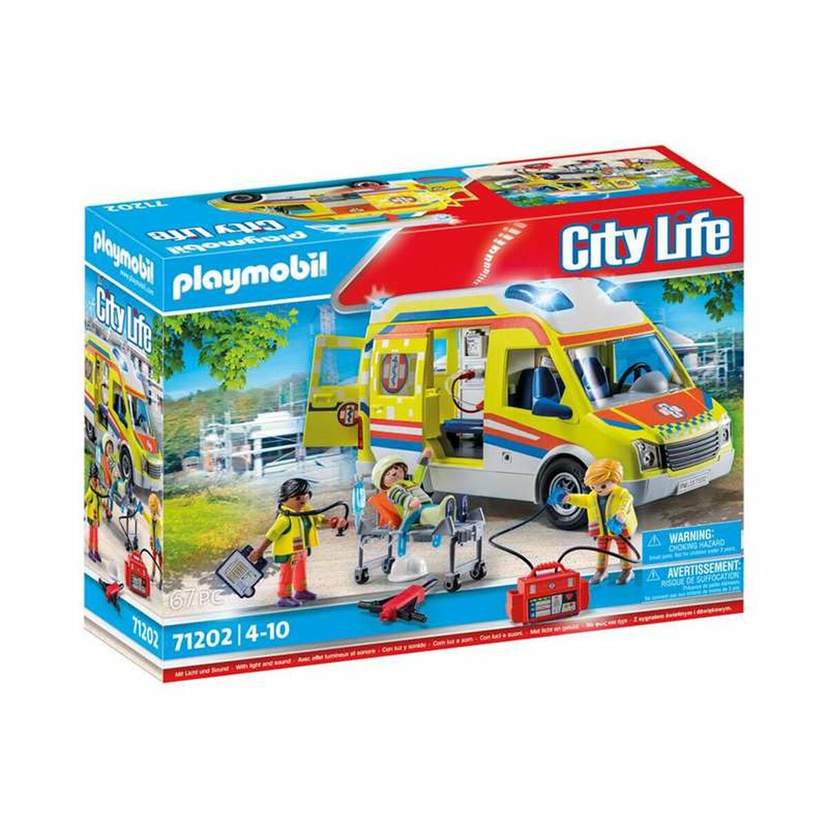 Playset Playmobil 71202 City Life Ambulance 67 Piese