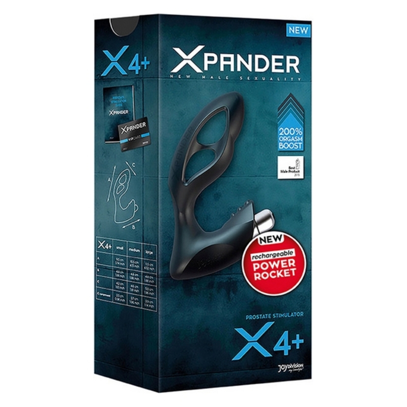 Aparat de Masaj pentru Prostată Xpander X4 Silicone Noir Joydivision X 4+ (9,5 cm)