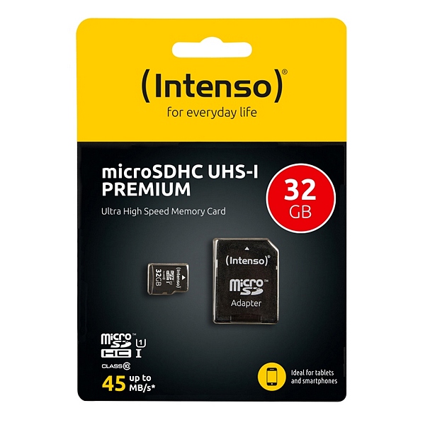 Card de Memorie Micro SD cu Adaptor INTENSO 34234 UHS-I Premium Negru - Capacitate 16 GB