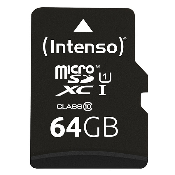 Card de Memorie Micro SD cu Adaptor INTENSO 34234 UHS-I XC Premium Negru - Capacitate 64 GB