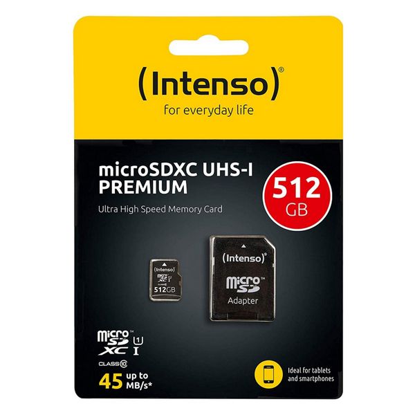 Card de Memorie Micro SD cu Adaptor INTENSO 3423493 512 GB 45 MB/s