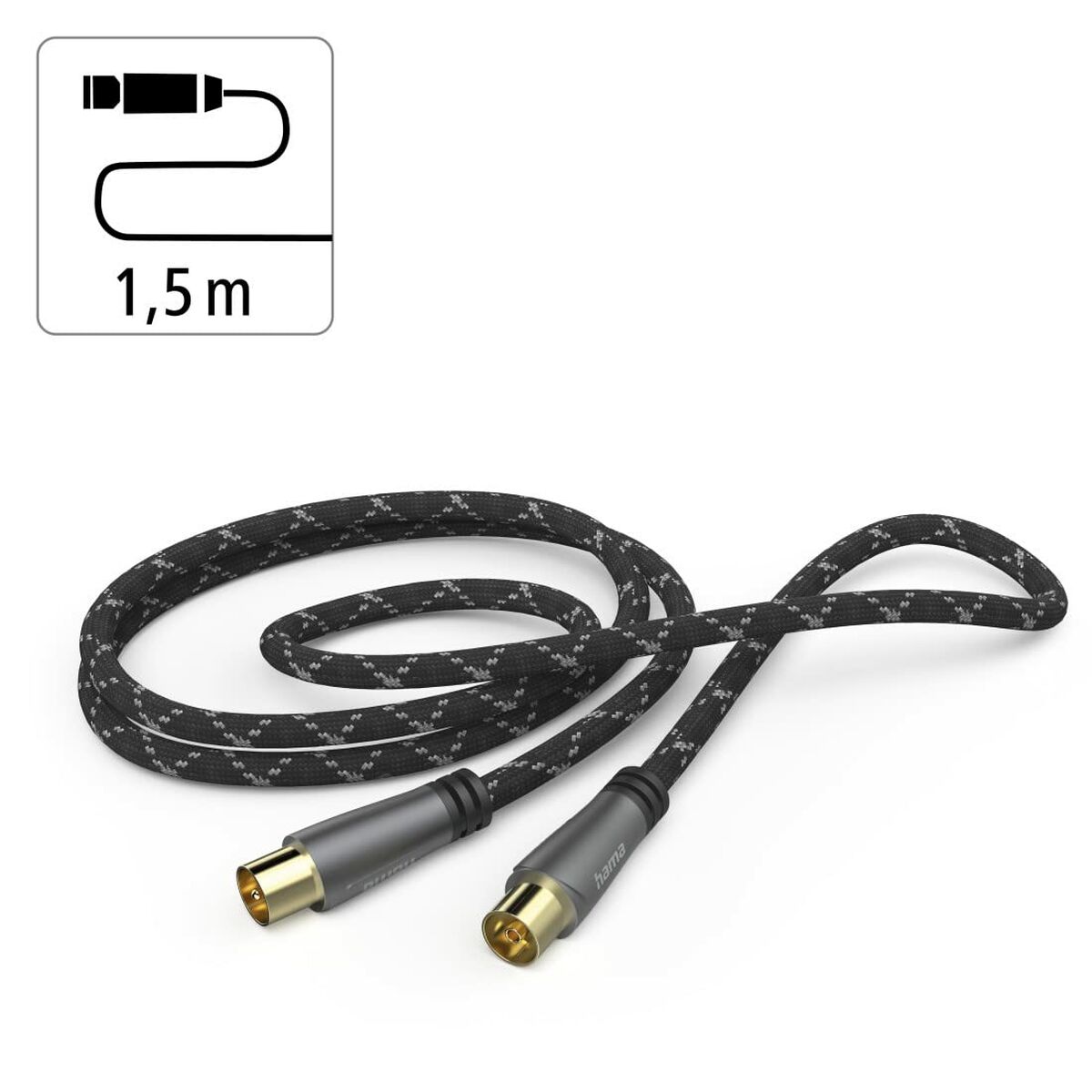 Cablu de Antenă Hama 00205070 1,5 m Negru