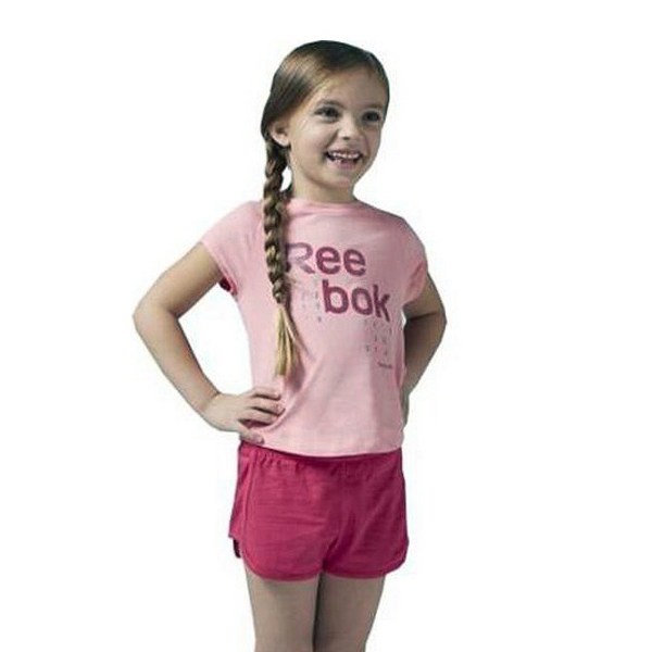 Children's Sports Outfit Reebok G ES SS - Mărime 5-6 Ani Culoare Corai 