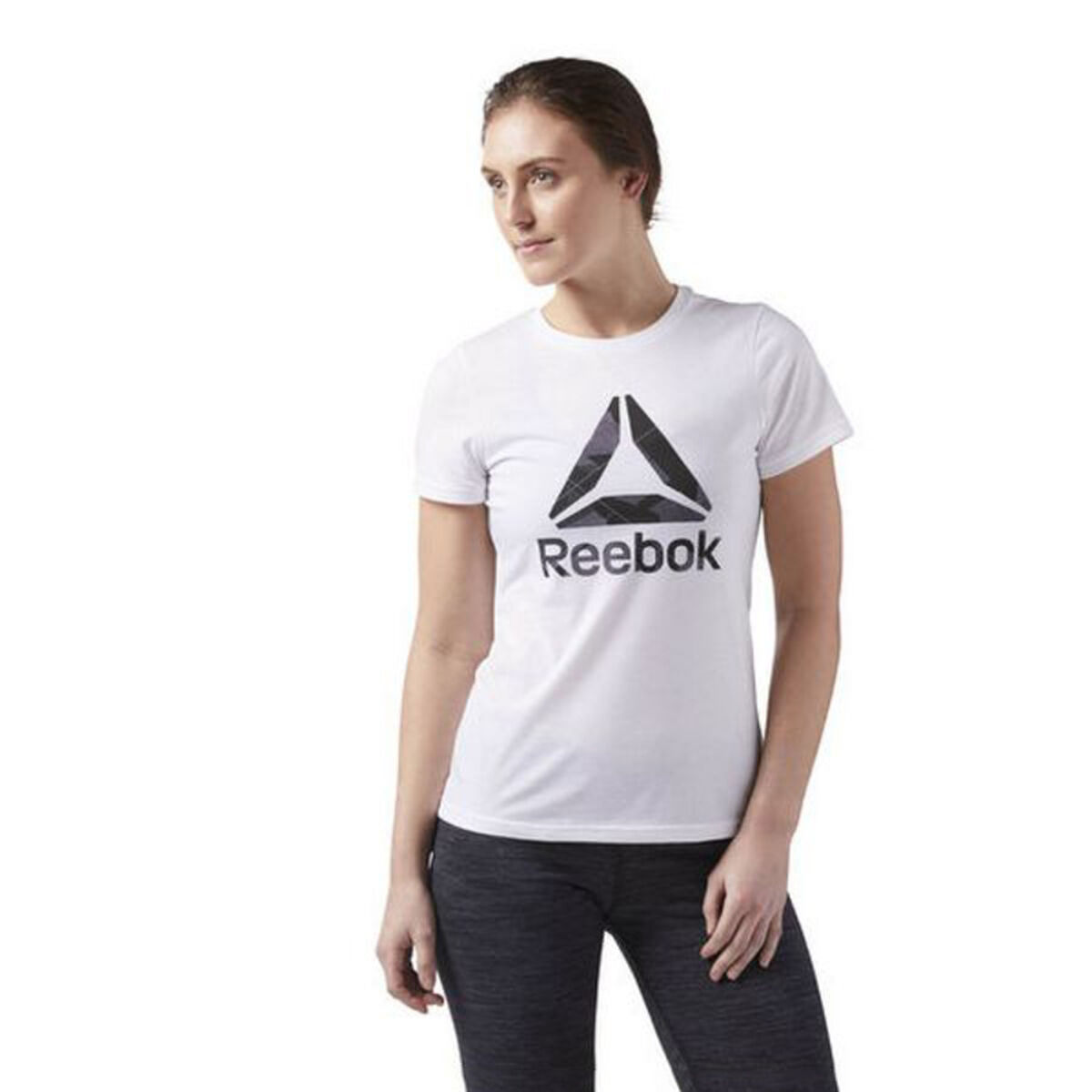 Tricou cu Mânecă Scurtă Femei Reebok Wor CS Graphic Tee Alb - Mărime S