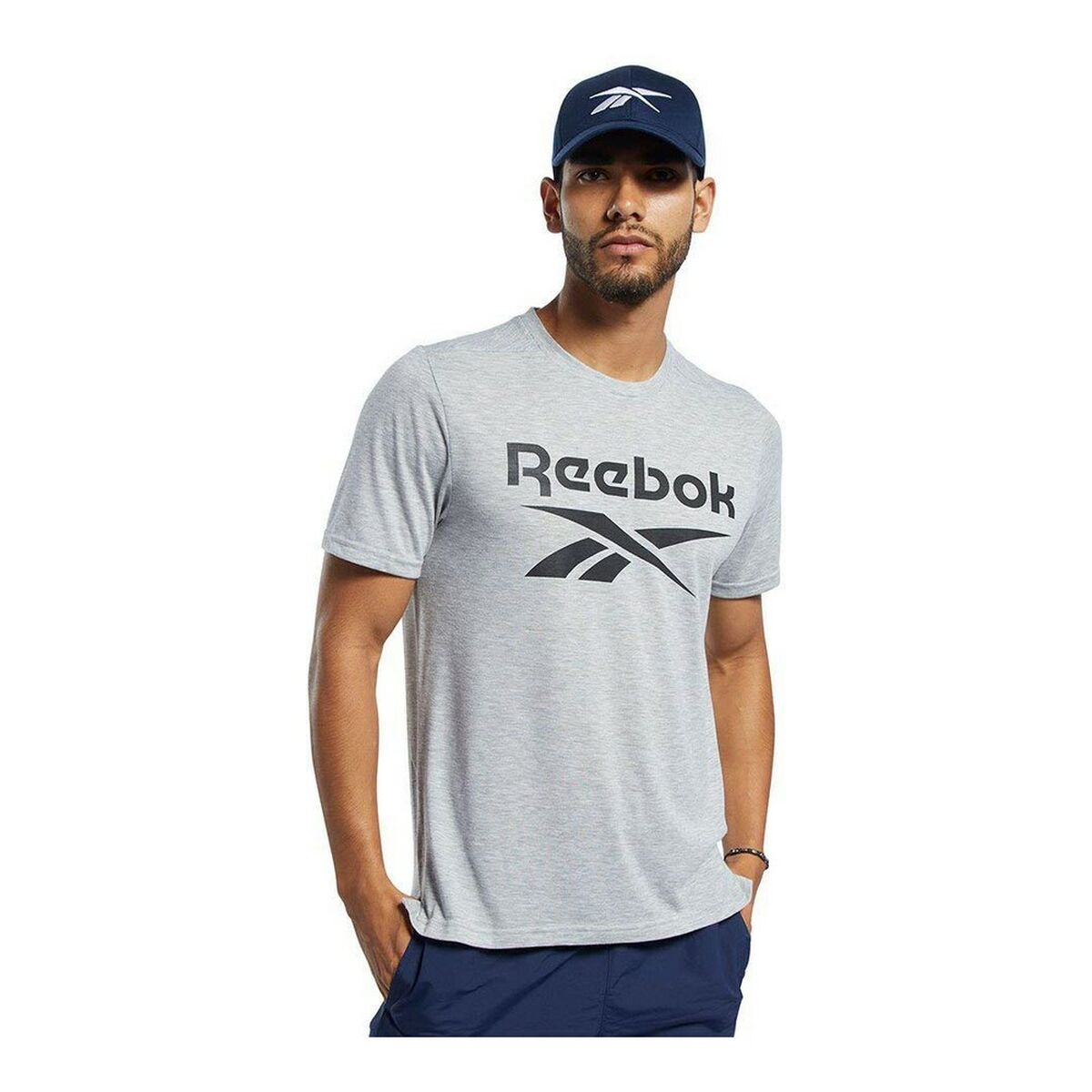 Tricou cu Mânecă Scurtă Bărbați Reebok Workout Ready Supremium Gri