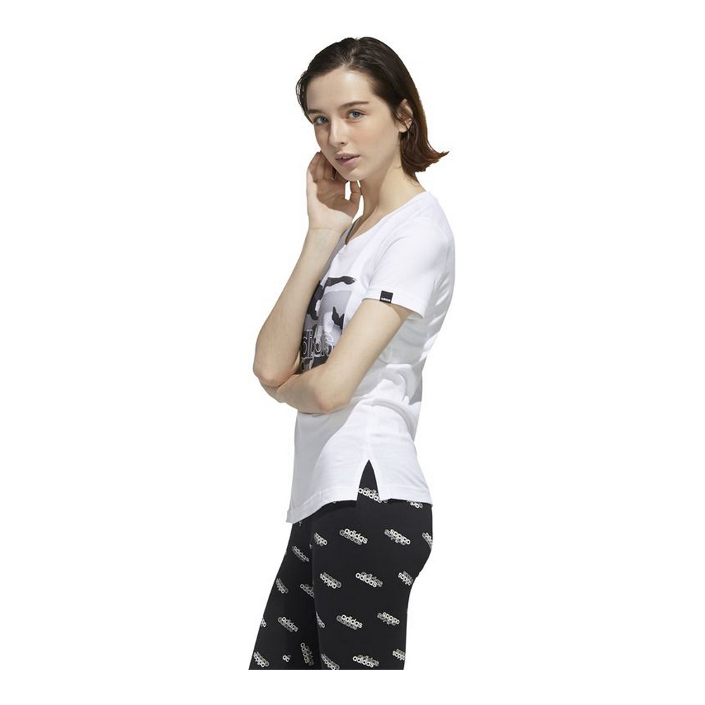Tricou cu Mânecă Scurtă Femei Adidas Boxed Camo Alb - Mărime S