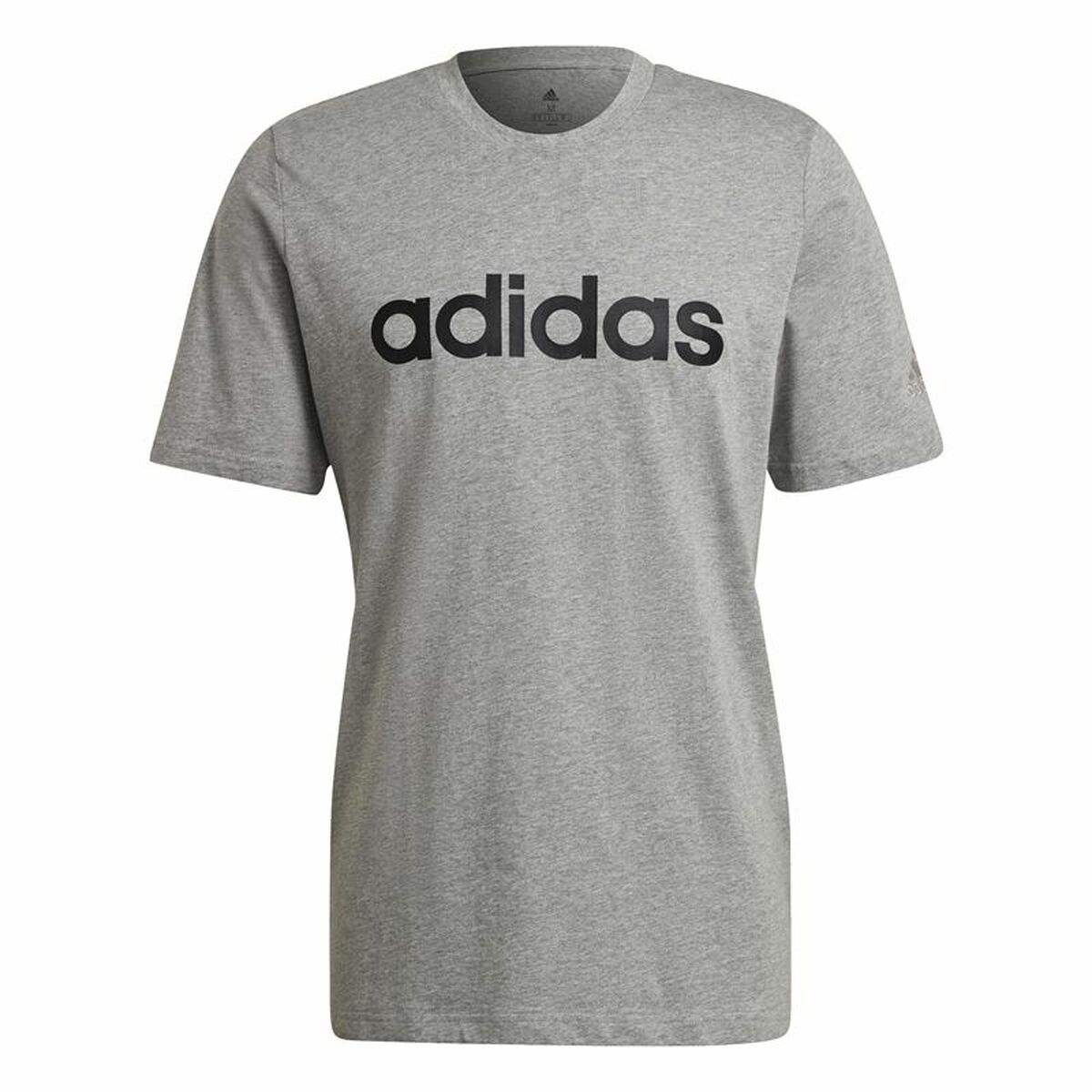 Tricou cu Mânecă Scurtă Bărbați Adidas Embroidered Linear Logo Gri - Mărime S