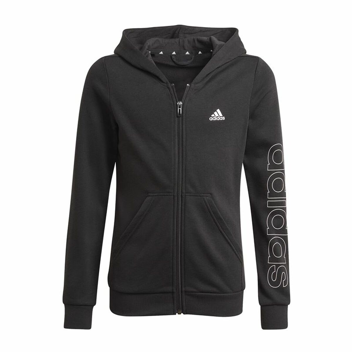 Jachetă Sport pentru Copii Adidas Essentials Full-Zip Negru - Mărime 13-14 Ani