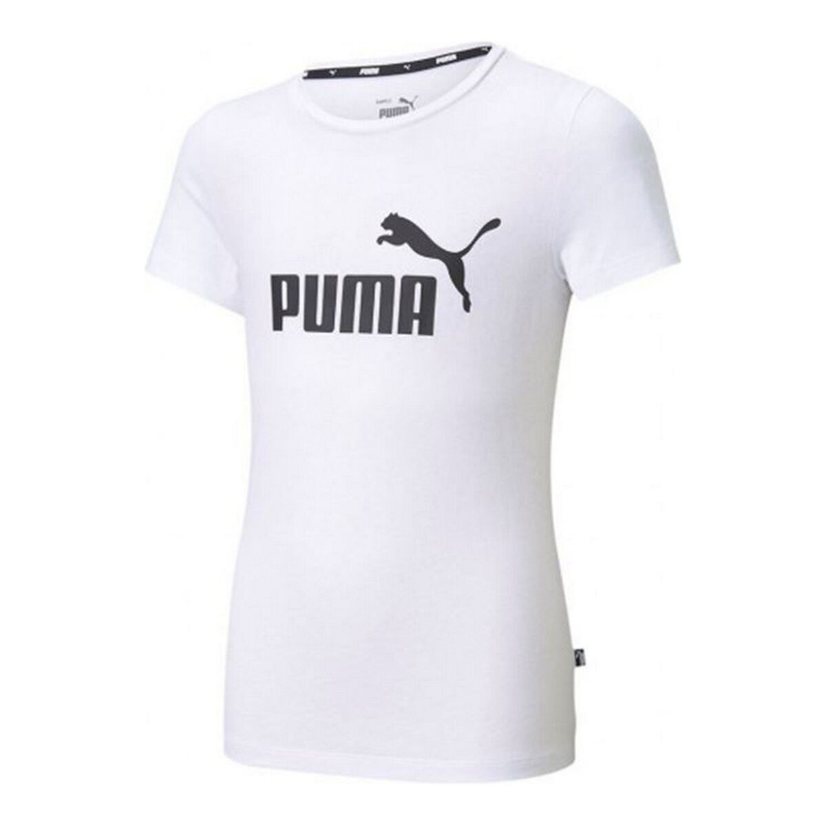 Tricou cu Mânecă Scurtă pentru Copii Puma ESS Logo Tee Alb - Mărime 5-6 Ani