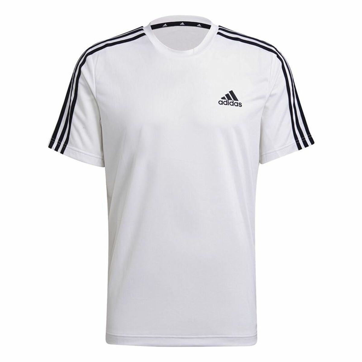 Tricou aeroready Adidas D2M Sport 3 Bandas Alb - Mărime M