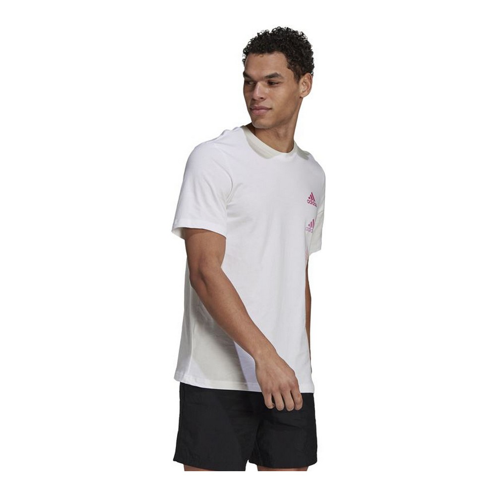 Tricou cu Mânecă Scurtă Bărbați Adidas Essentials Gradient Alb - Mărime M