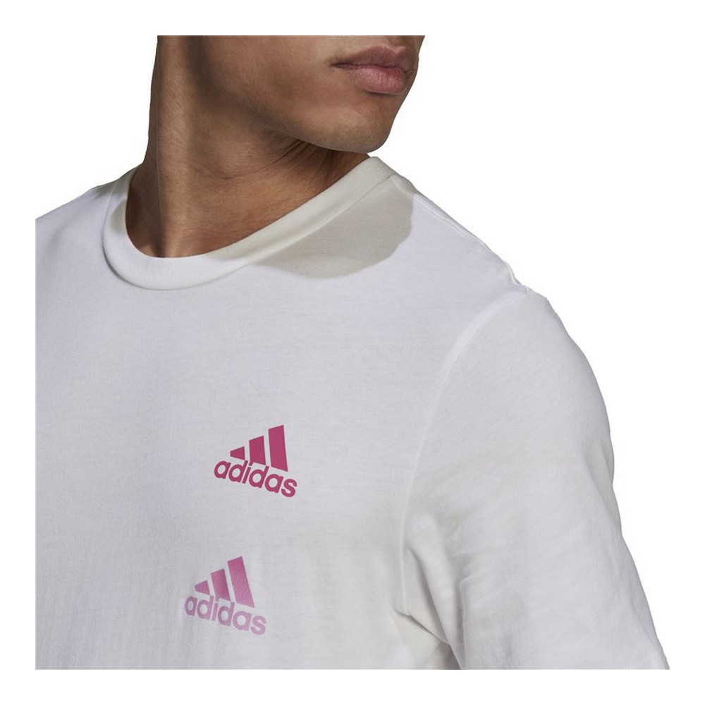 Tricou cu Mânecă Scurtă Bărbați Adidas Essentials Gradient Alb - Mărime M