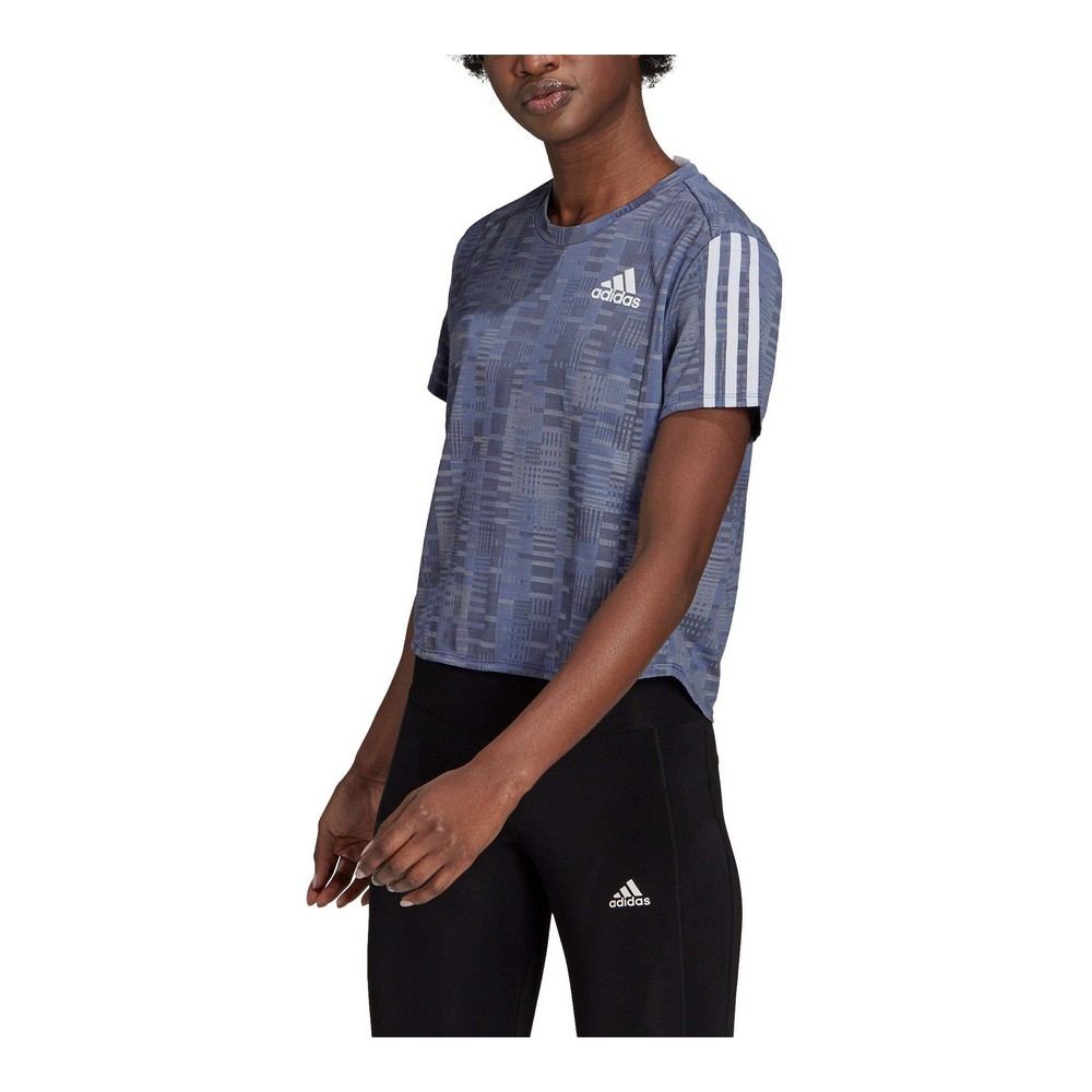 Tricou cu Mânecă Scurtă Femei Adidas Own The Run Plieno mėlynumo