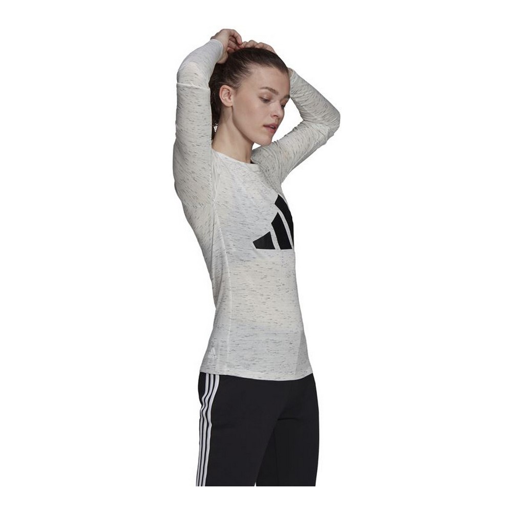 Tricou cu Mânecă Lungă de Damă Adidas Icons Winners 2.0 Alb - Mărime XL