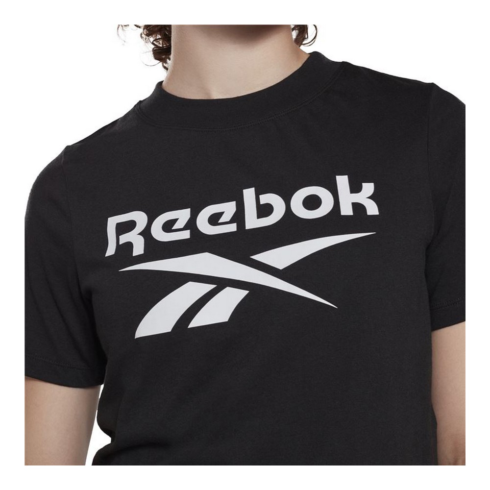 Tricou cu Mânecă Scurtă Femei Reebok Cropped Identity Negru - Mărime XXS