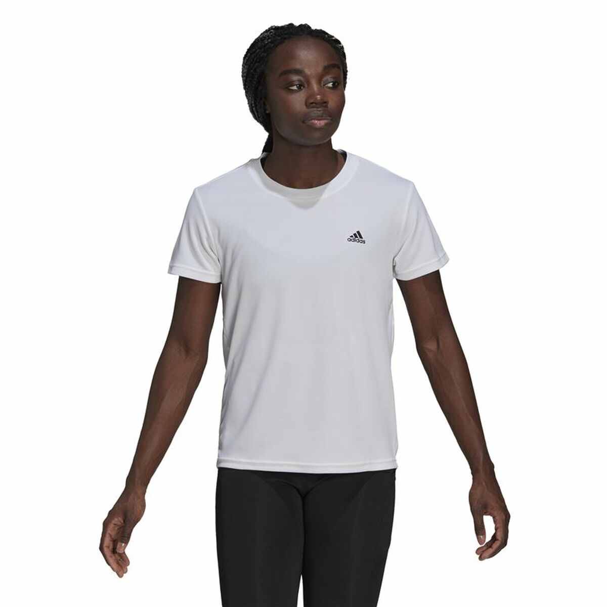 Tricou cu Mânecă Scurtă Femei Adidas  Aeroready D2M Sport  Alb - Mărime L
