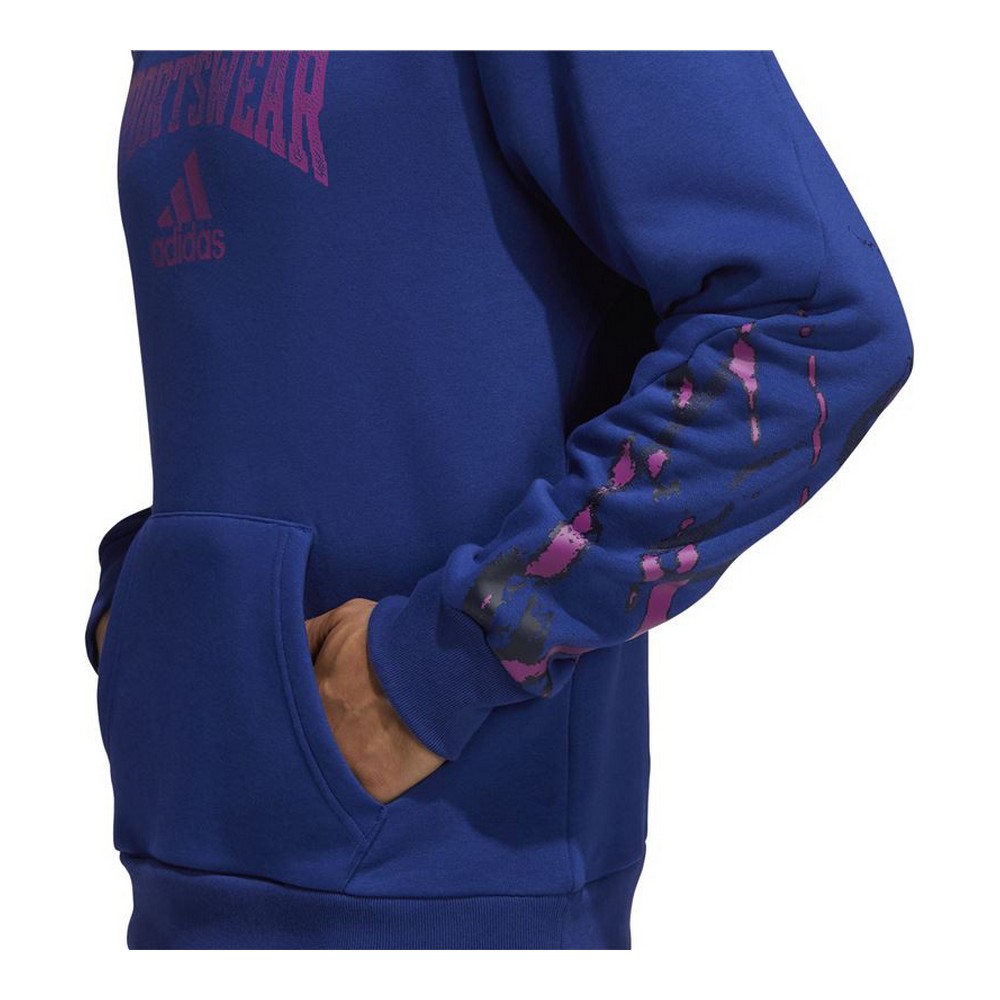 Hanorac cu Glugă Bărbați Adidas Reverse Retro Future Icons Albastru - Mărime L
