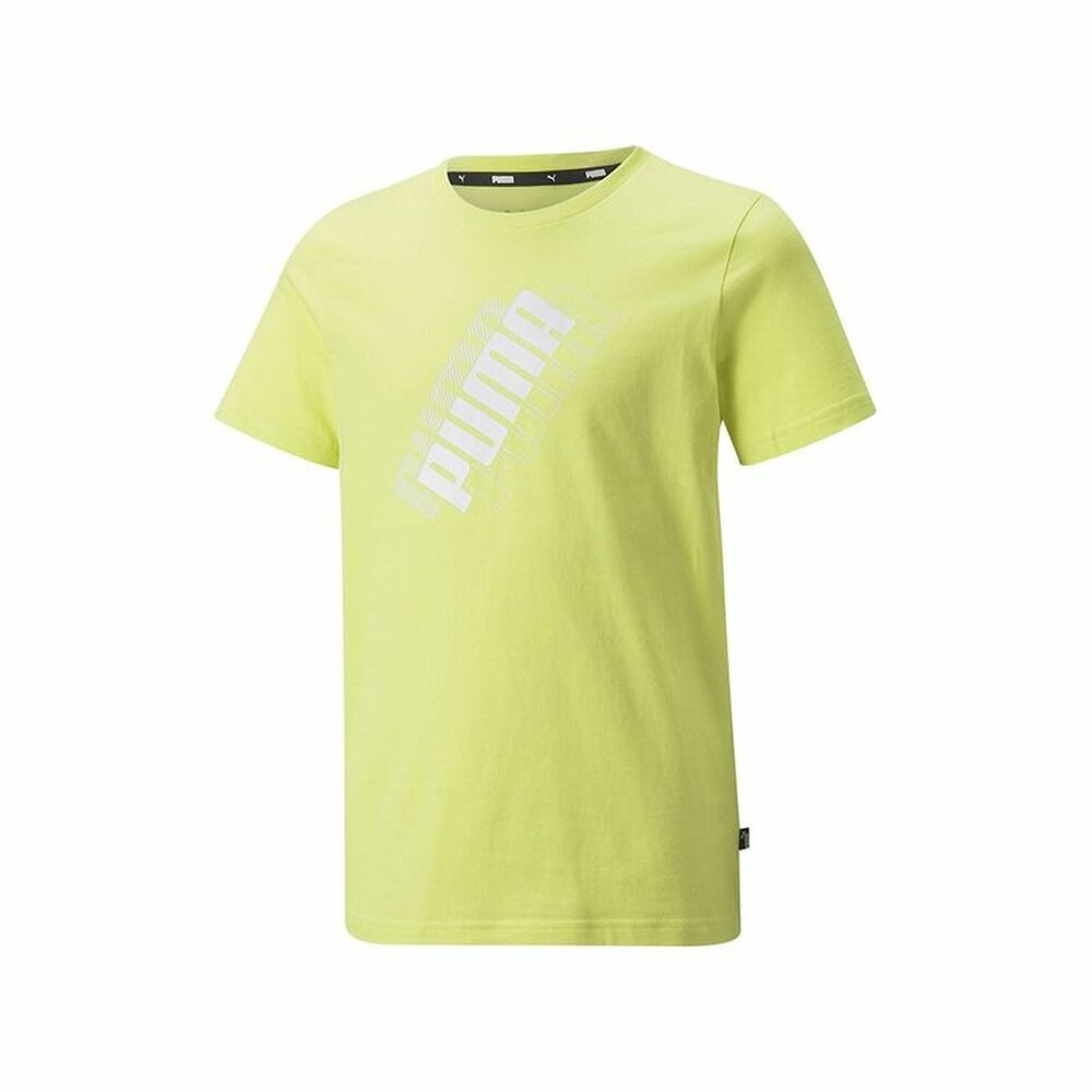 Tricou cu Mânecă Scurtă pentru Copii Puma Power Logo Galben - Mărime 11-12 Ani