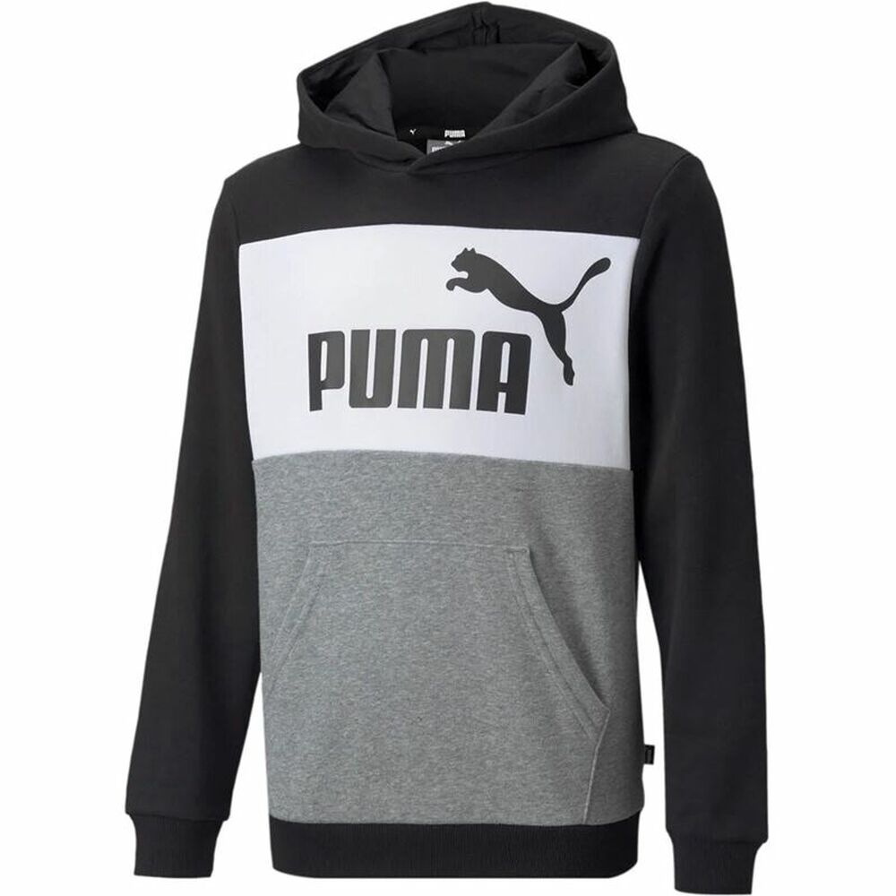 Hanorac cu Glugă Copii Puma Essential Colorblock Negru - Mărime 7-8 Ani
