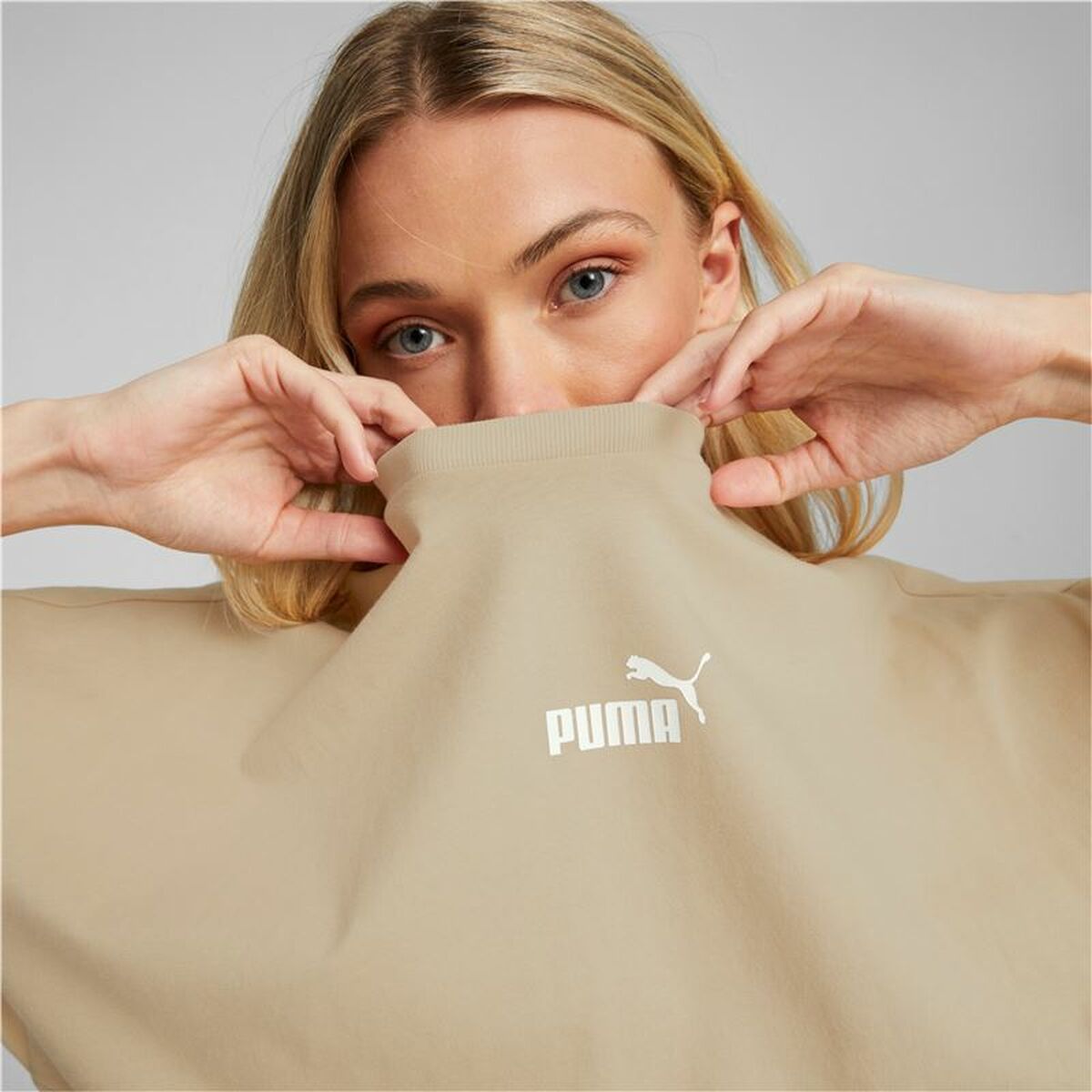 Tricou cu Mânecă Scurtă Femei Puma Colorblock Bej - Mărime XS