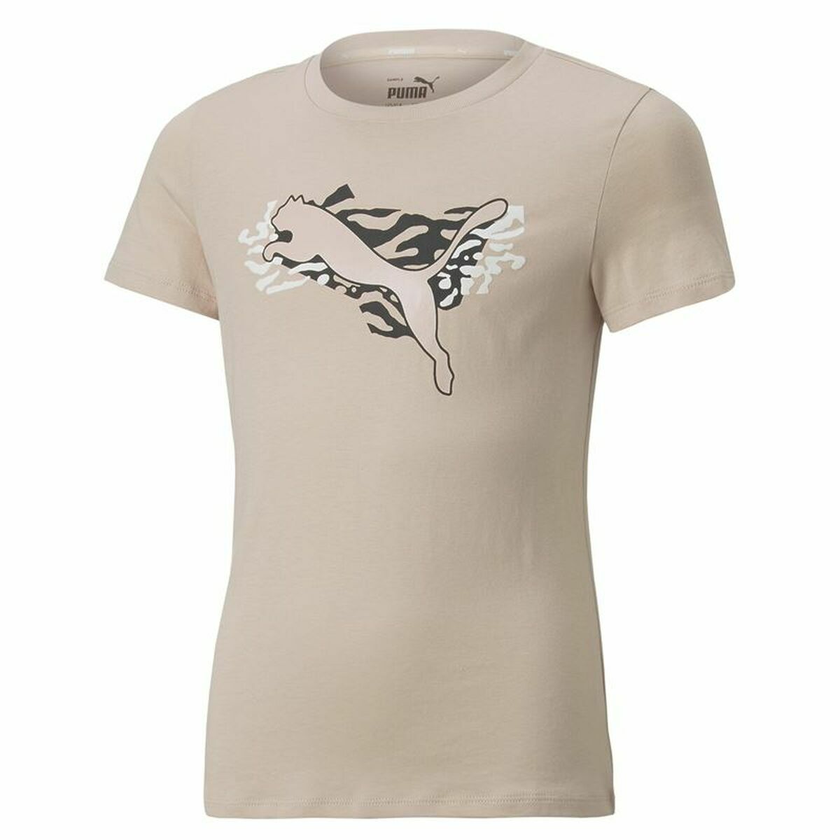 Tricou cu Mânecă Scurtă pentru Copii Puma Bej - Mărime 13-14 Ani
