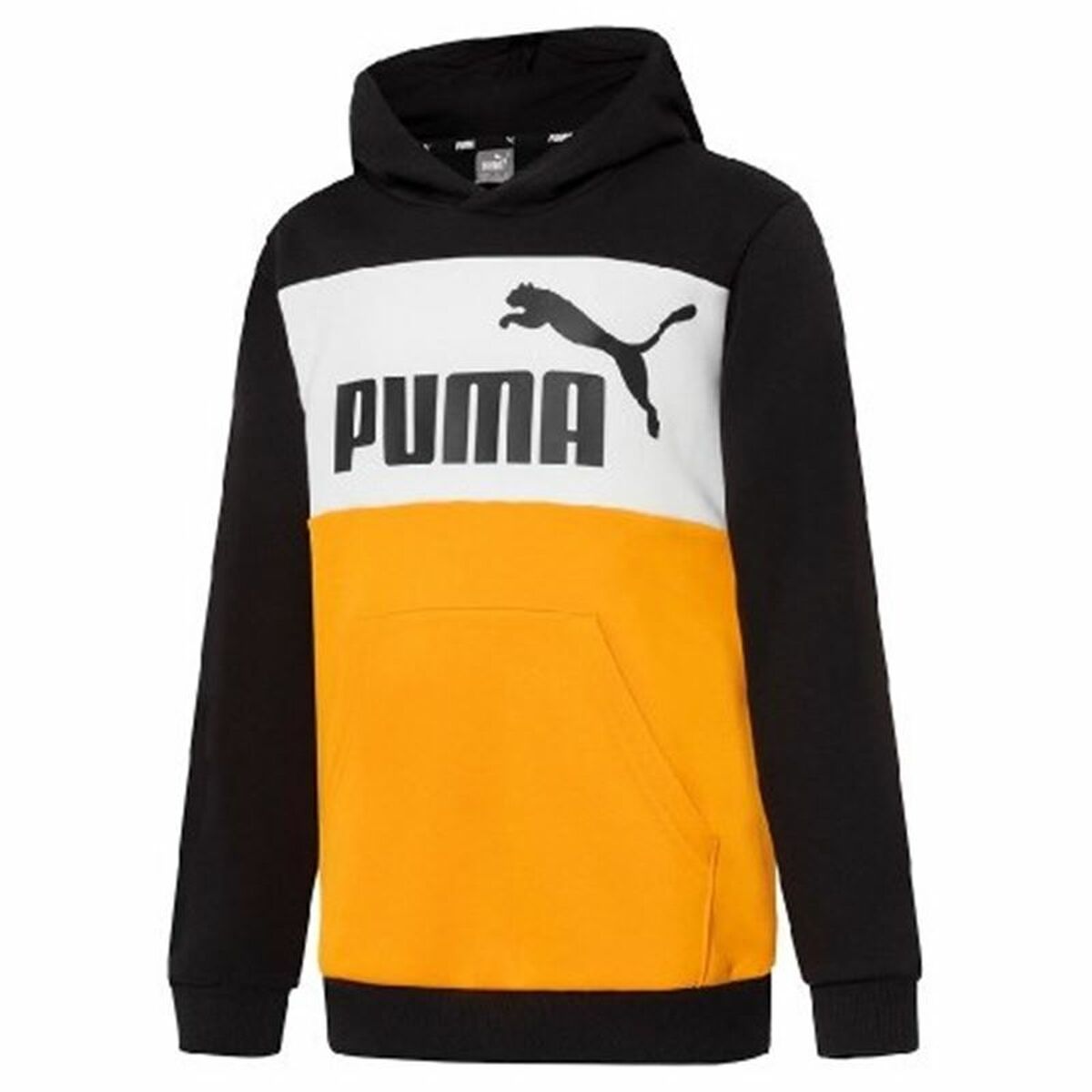 Hanorac cu Glugă Copii Puma Essentials+ Colourblock Galben - Mărime 9-10 Ani