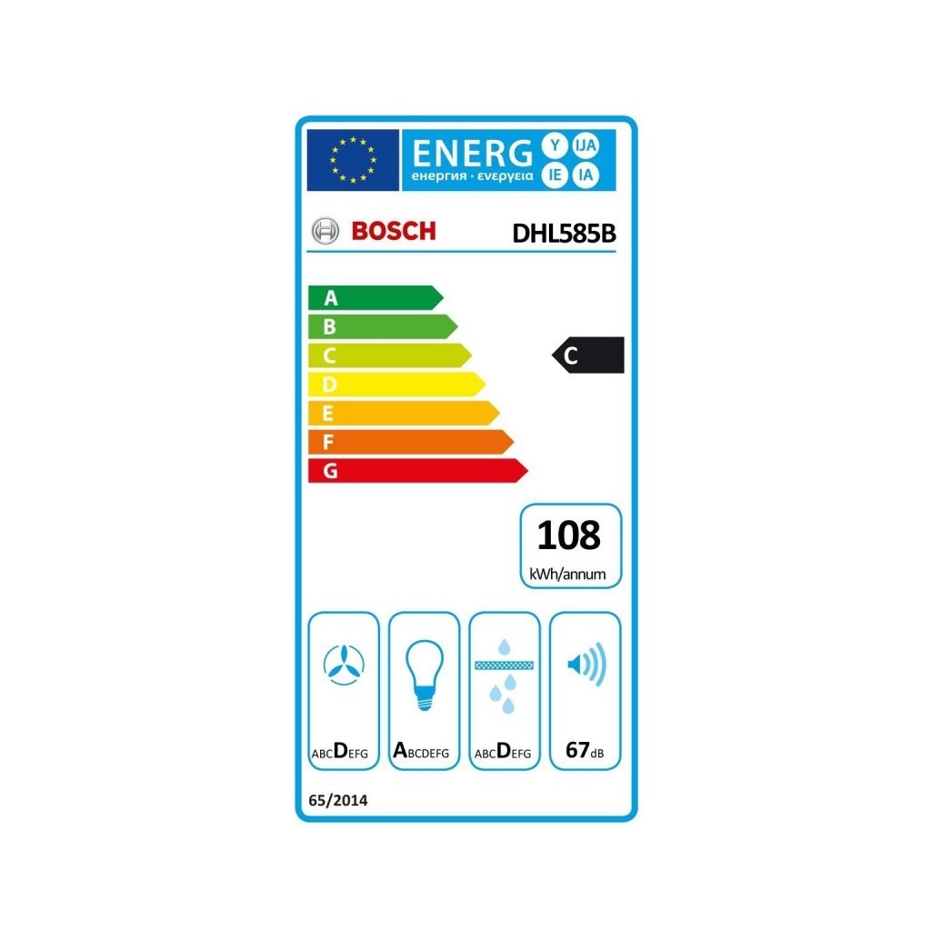 Hotă Convențională BOSCH DHL585B 52 cm 650 m3/h 67 dB 277W Oțel inoxidabil