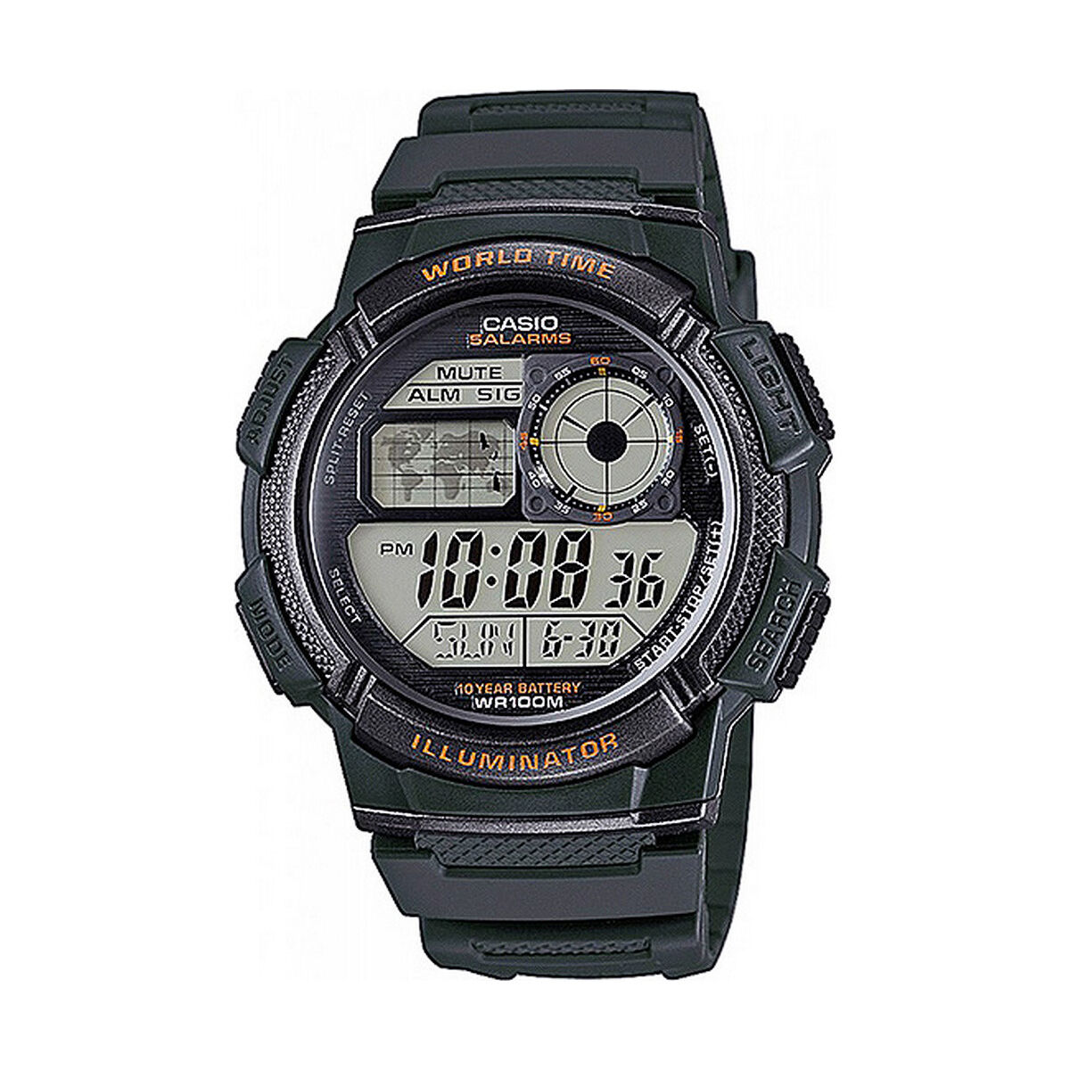 Ceas Bărbați Casio WORLD TIME ILLUMINATOR - 5 Alarms, 10 Year battery (Ø 43 mm)