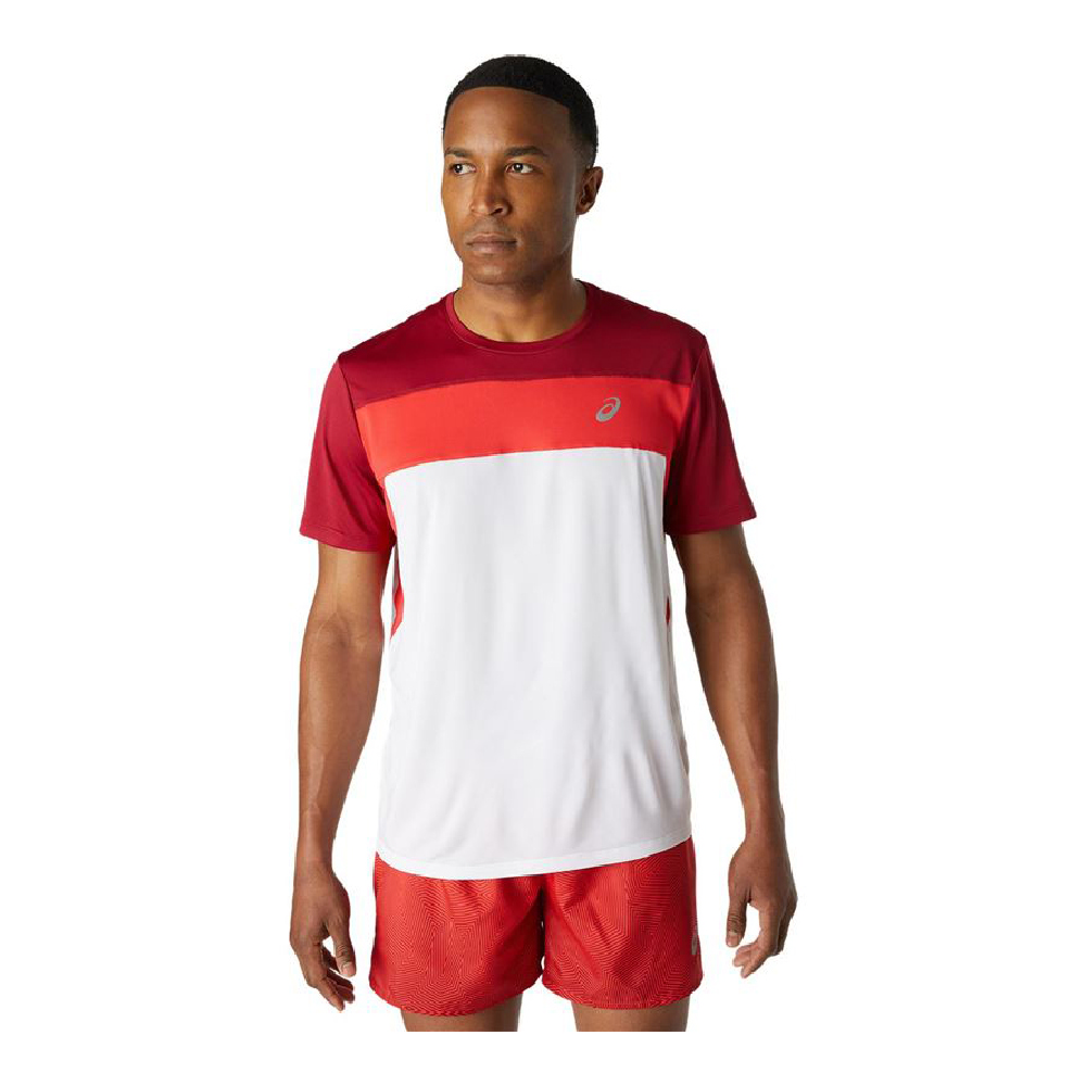 Tricou cu Mânecă Scurtă Bărbați Asics Race Alb Roșu - Mărime M