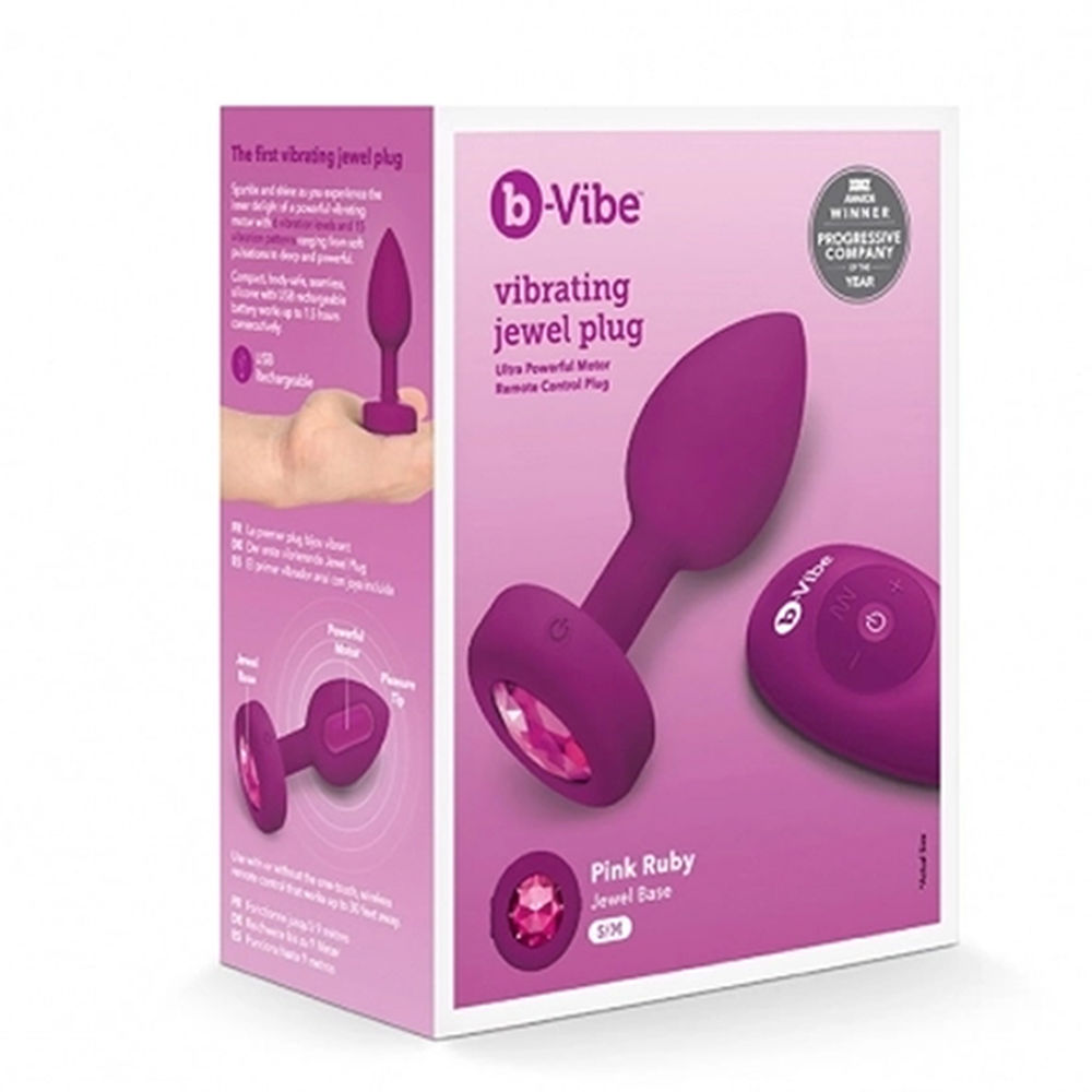 Plug Anal B-Vibe Vibrating Jewel S/M Pink Ruby Mărimea S/M