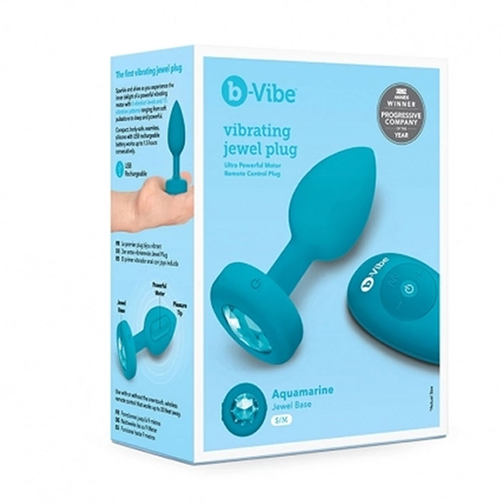 Plug Anal B-Vibe Aquamarine Albastru Mărimea S/M