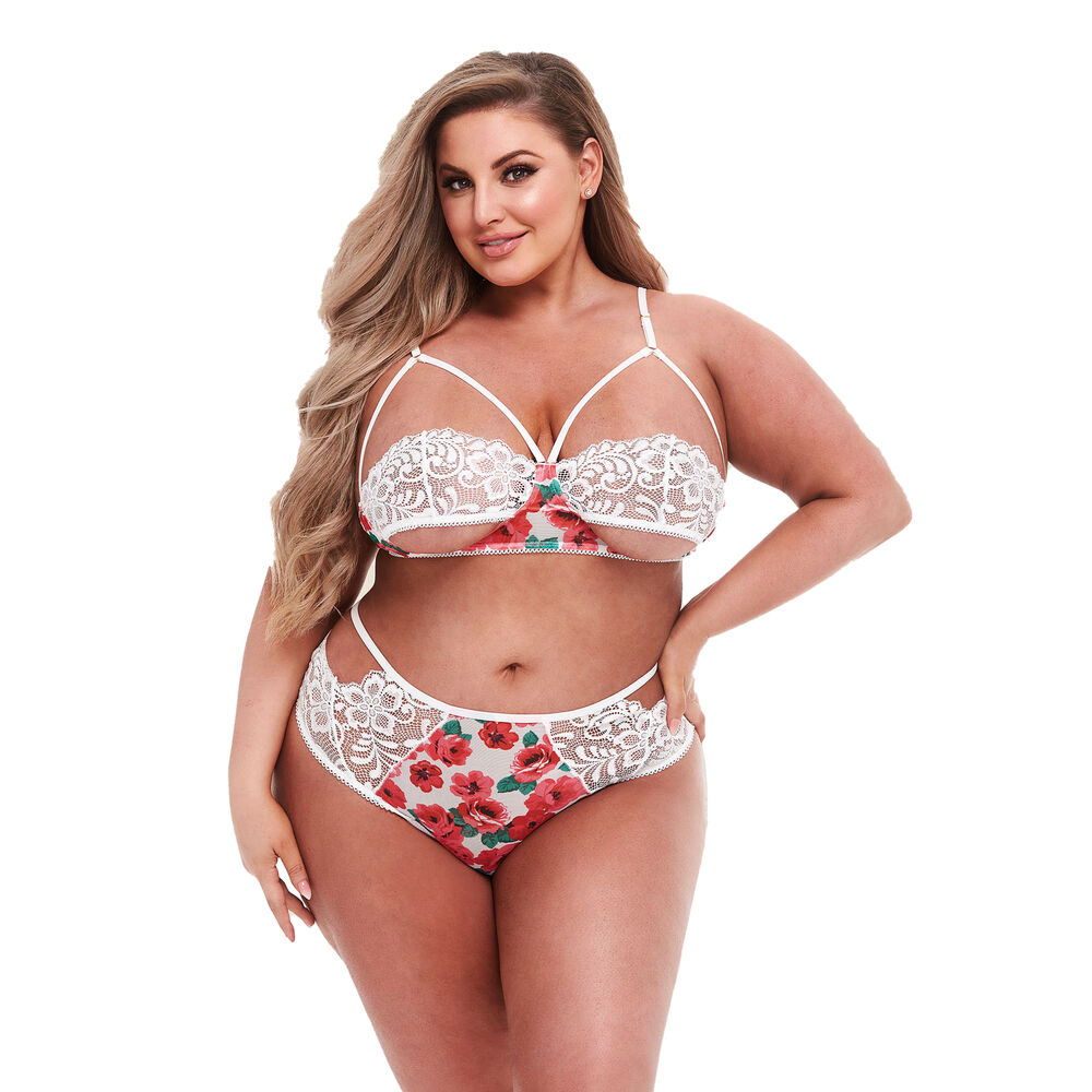 Compleu de lenjerie Baci Lingerie Floral & Lace - Mărime M/L