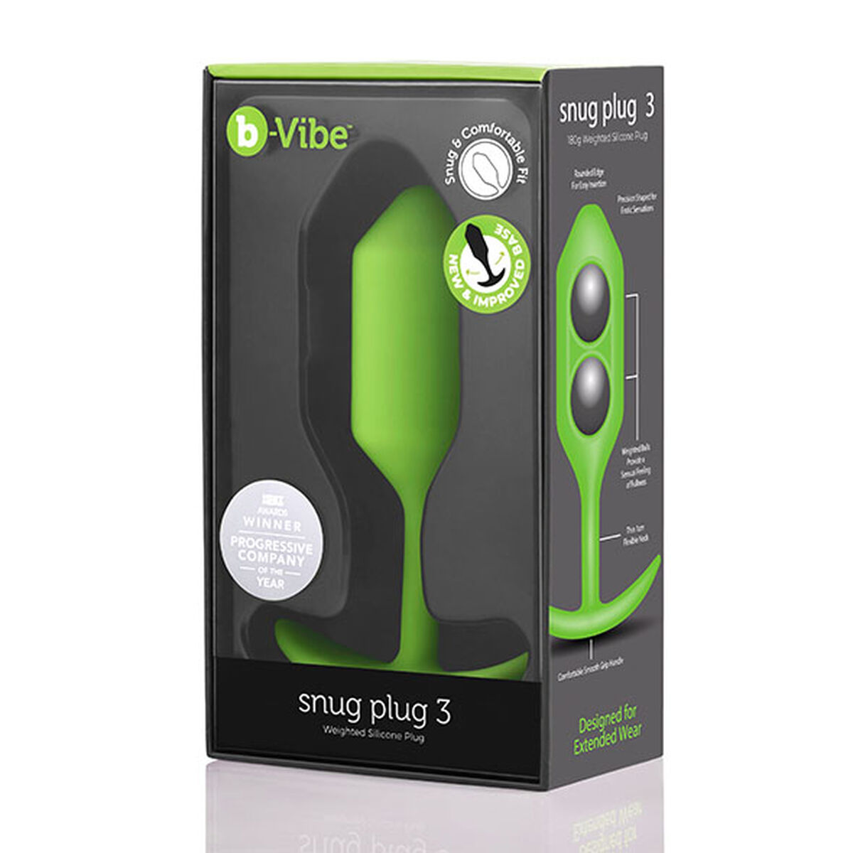 Plug Anal B-Vibe 3 Lămâie verde