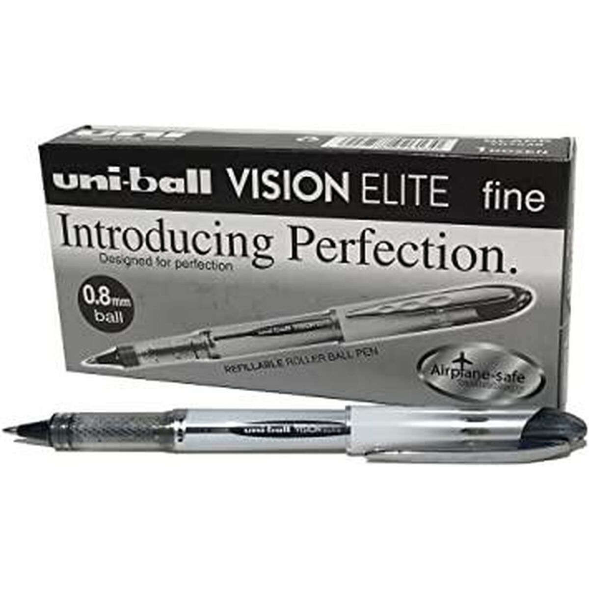 Liquid ink ballpoint pen Uni-Ball Vision Elite UB-200 Negru 12 Unități