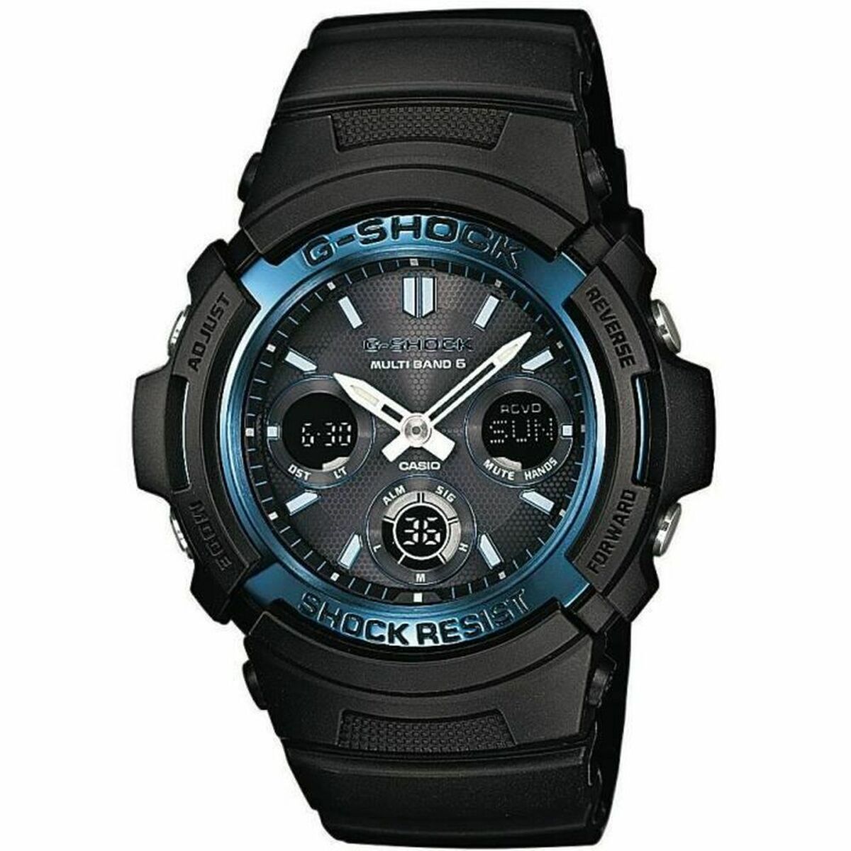 Ceas Unisex Casio AWG-M100A-1AER Negru Albastru (Ø 52 mm)