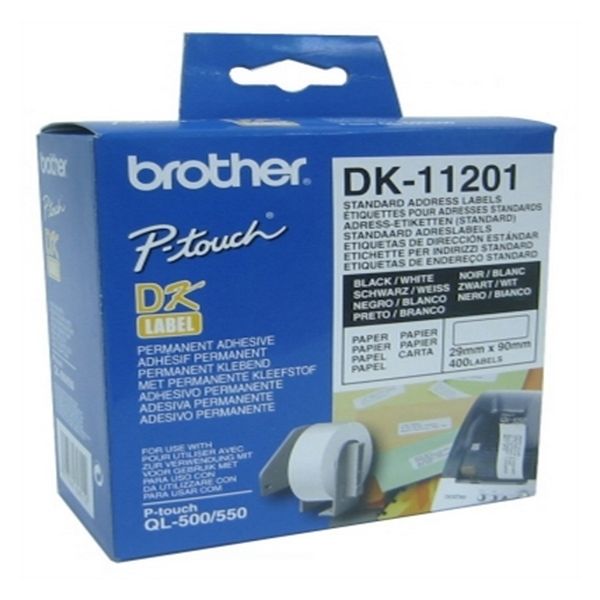 Etichete pentru Imprimantă Brother DK11201 29 x 90 mm Alb