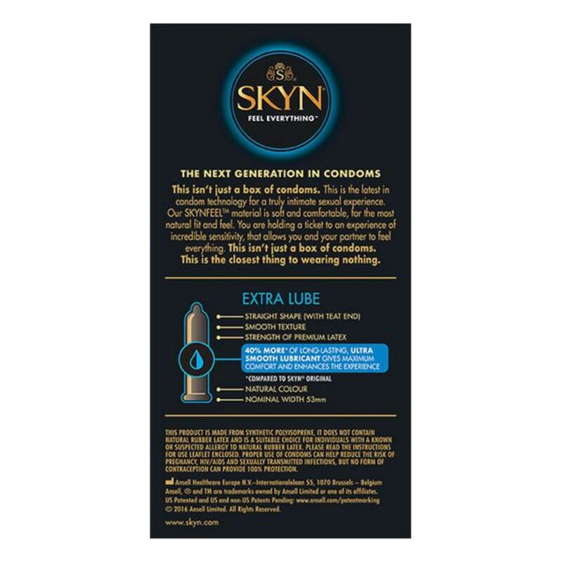 Prezervative Manix SKYN Extra Lube 5,7 cm 18 cm (10 uds)