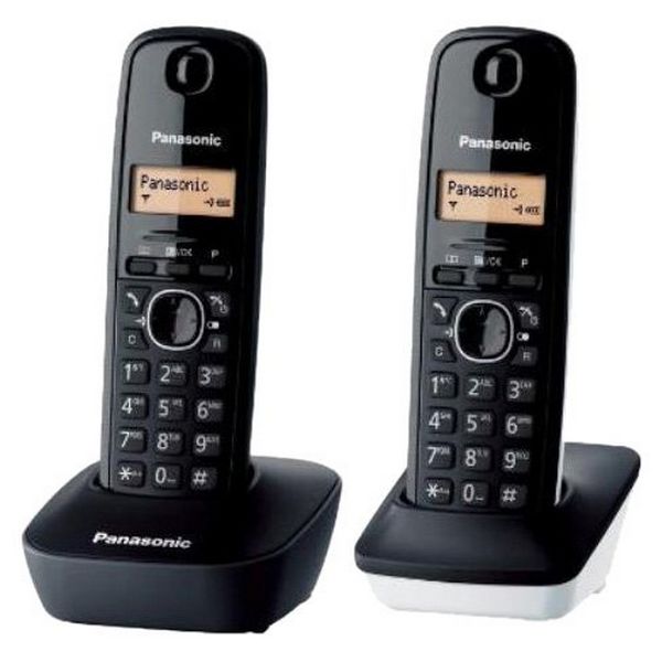 Telefon fără Fir Panasonic KX-TG1612SP1 Negru Alb (2 pcs)