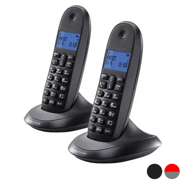 Telefon fără Fir Motorola C1002 (2 pcs) - Culoare Gri/Rodie