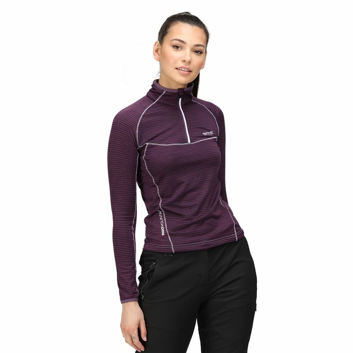 Tricou cu Mânecă Lungă de Damă Regatta Yonder Half-Zip Purpuriu - Mărime 10