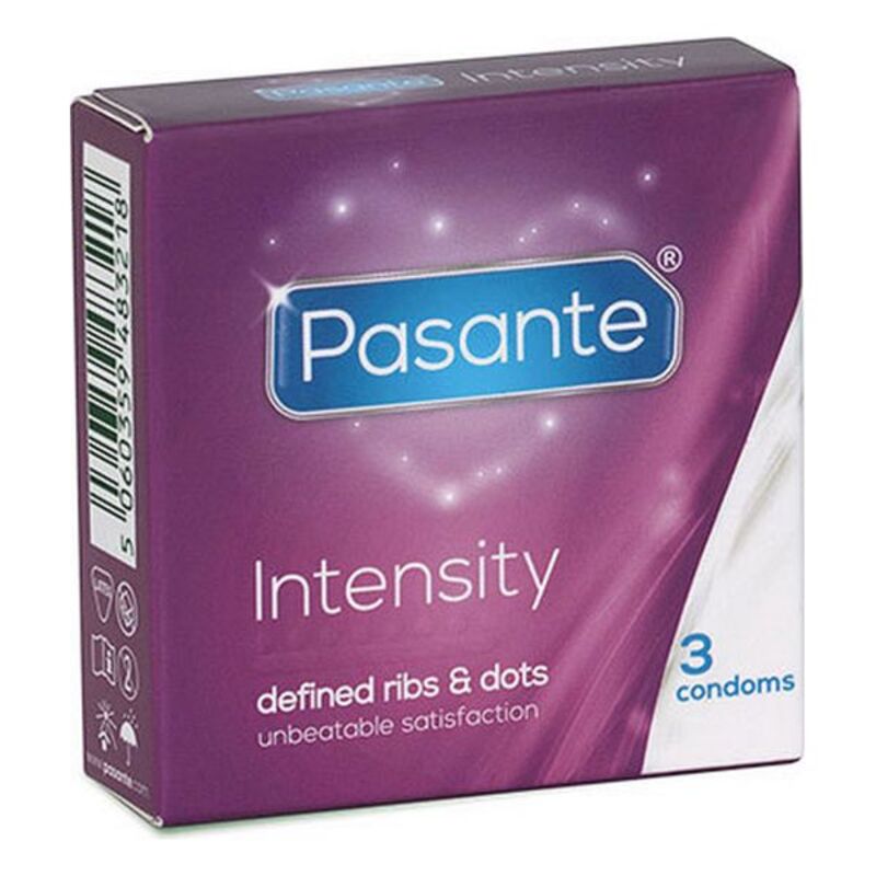 Prezervative Pasante Intensity 19 cm 54 mm (3 pcs)