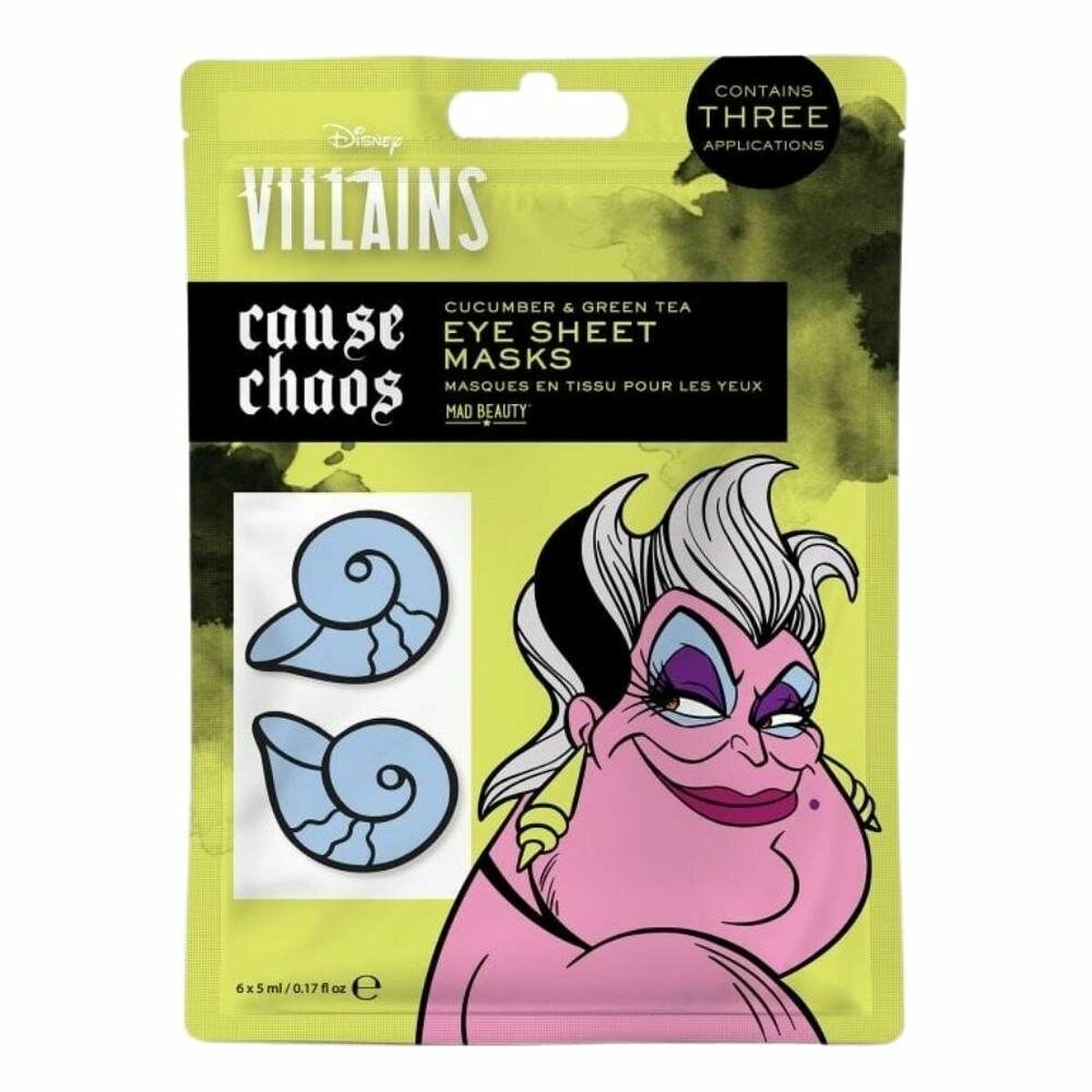Mască pentru Zona din Jurul Ochilor Mad Beauty Disney Villains Ursula (6 x 5 ml)