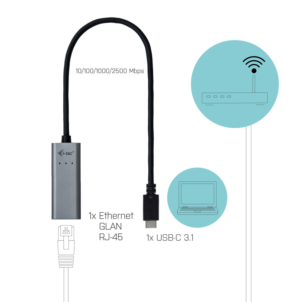 Adaptor USB la Ethernet i-Tec C31METAL25LAN       