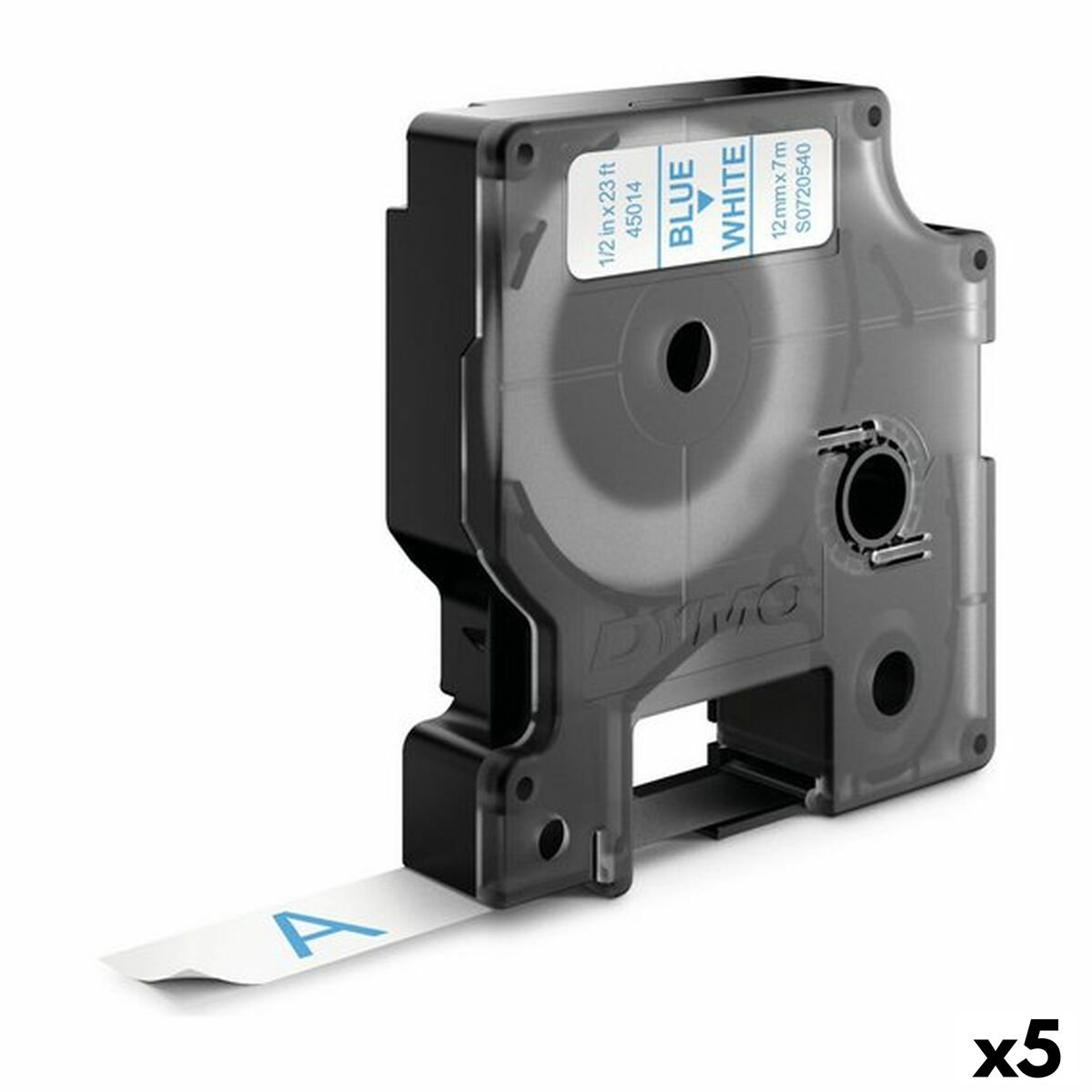 Bandă Laminată pentru Aparate de Etichetat Dymo D1 45011 LabelManager™ Albastru Transparent 12 mm (5 Unități)