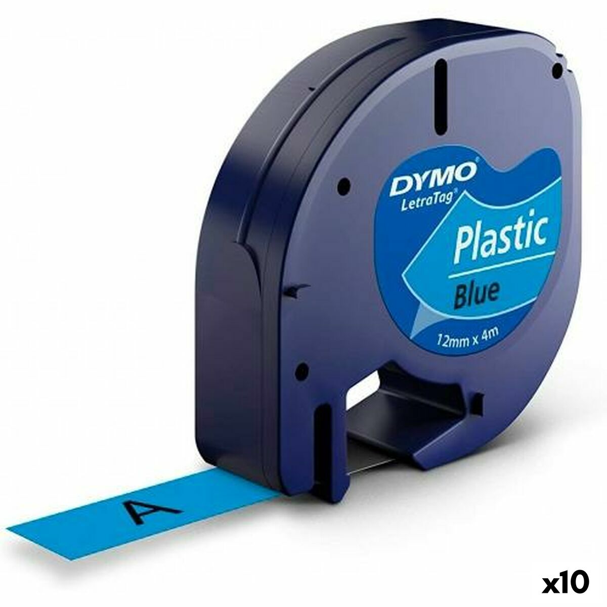 Bandă Laminată pentru Aparate de Etichetat Dymo 91205 LetraTag® Negru Albastru 12 mm (10 Unități)